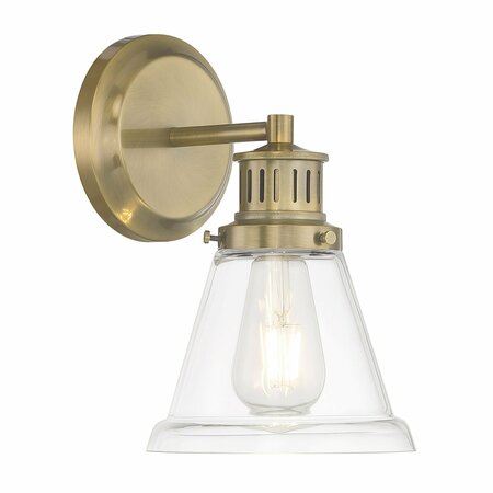 NORWELL Alden Bath Light - Antique Brass, Clear 2401-AN-CL